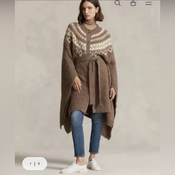 Fair Isle Wool-Blend Cape Cardigan
Polo Ralph Lauren New XL/XXL - Picture 3 of 7